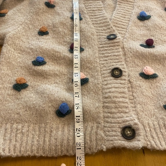 Zara Crochet Floral Knit Cardigan Cottagecore size M/L - Picture 11 of 16
